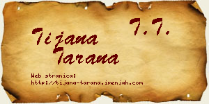 Tijana Tarana vizit kartica